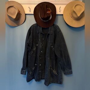 Vintage Y2K Black Denim Jacket sz large